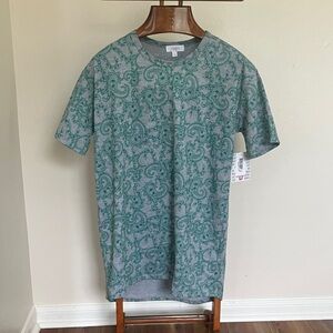 LuLaRoe Teal Paisley Short Sleeve Tee